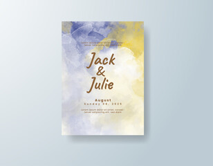 Watercolor wedding invitation card