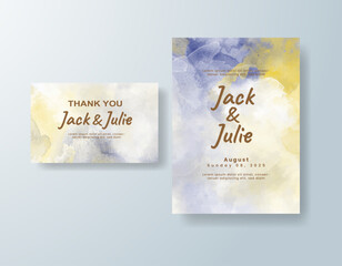 Watercolor wedding invitation card