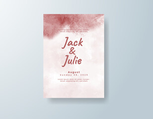 Watercolor wedding invitation card