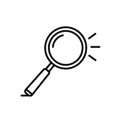 Magnifying glass for search and investigation isolated on white background