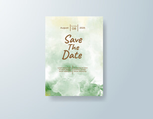 Watercolor wedding invitation card
