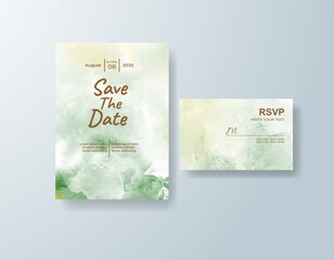 Watercolor wedding invitation card