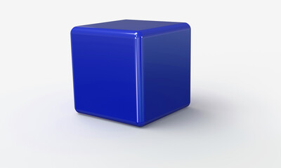 a 3d blue cube