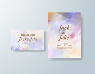 Watercolor wedding invitation card