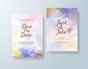Watercolor wedding invitation card