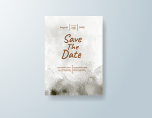 Watercolor wedding invitation card