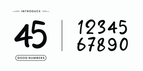 Basic numbers vector simple geometry shapes' numerals. font alphabet vector illustrations.