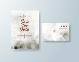 Watercolor wedding invitation card