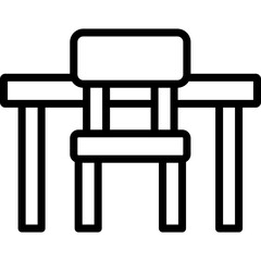 desk icon illustration design with outline