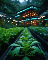 Fresh greens in a greenhouse
