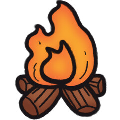 The illustration of a bonfire