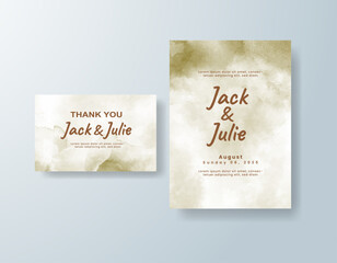 Wedding invitation with abstract watercolor background