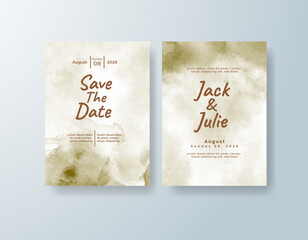 Wedding invitation with abstract watercolor background