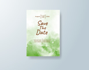 Wedding invitation with abstract watercolor background