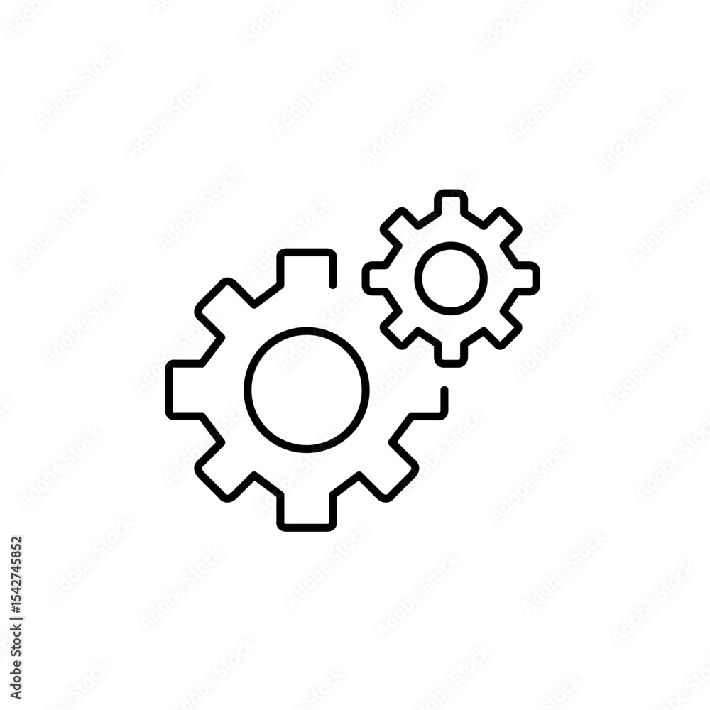 Poster cogwheel gear. system integration, process synchronization, mechanical coordination, dual configurat