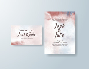 Wedding invitation with abstract watercolor background