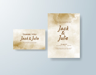 Wedding invitation with abstract watercolor background
