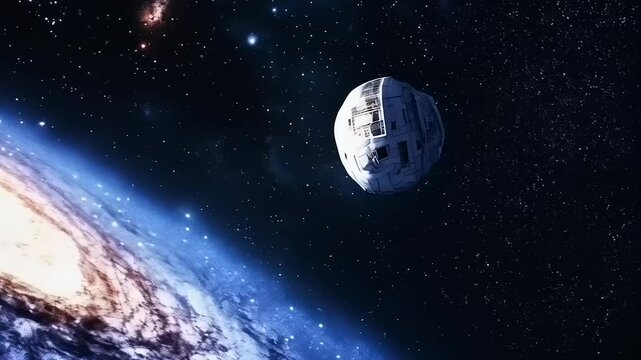 Cosmic Wonder: Galaxy and Spaceship