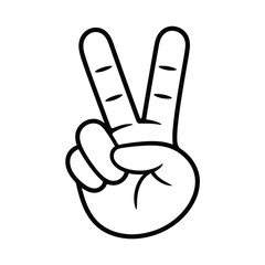 Cartoon Hand Showing Peace Sign Gesture