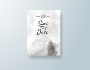 Wedding invitation with abstract watercolor background