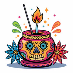day of dead Incense vector illustration