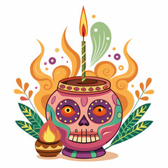 day of dead Incense vector illustration