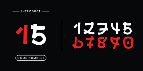 Custom vector creative color geometry shapes' numerals. font alphabet vector illustrations.