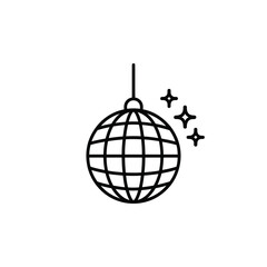 Disco Ball Icon Line Art Graphic Design