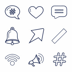 Flat Interaction Icons for UI and Digital Platforms