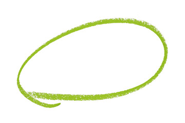 Green pencil highlight circle mark isolated on transparent background