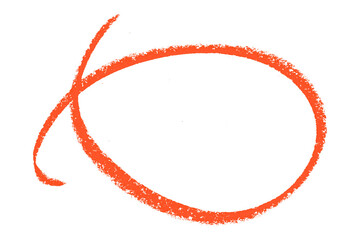 Red pencil highlight circle mark isolated on transparent background