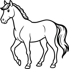 Obraz premium Horse Vector Silhouette Art Icon Illustration 