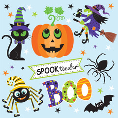 Happy Halloween card with Halloween elements
