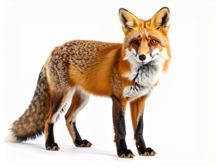 Fototapeta premium Close-up portrait of a fox isolated on white background