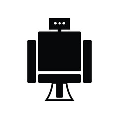 Minimalist Robot Icon – Black Silhouette Vector for Tech, AI, and Robotics Projects
