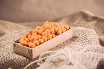 Golden Crunchy Chickpea Snacks Coated with Cheese Powder - Chickpeas Coated with Cheese Sauce – Healthy Crunchy Treat