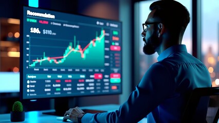 Financial analyst reviewing stock market data