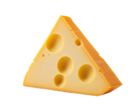 cheese wedge isolated on white background