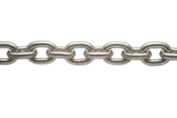 metal chain on white background.