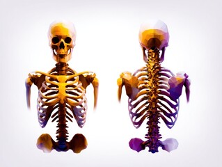 Polygonal skeleton front and back views