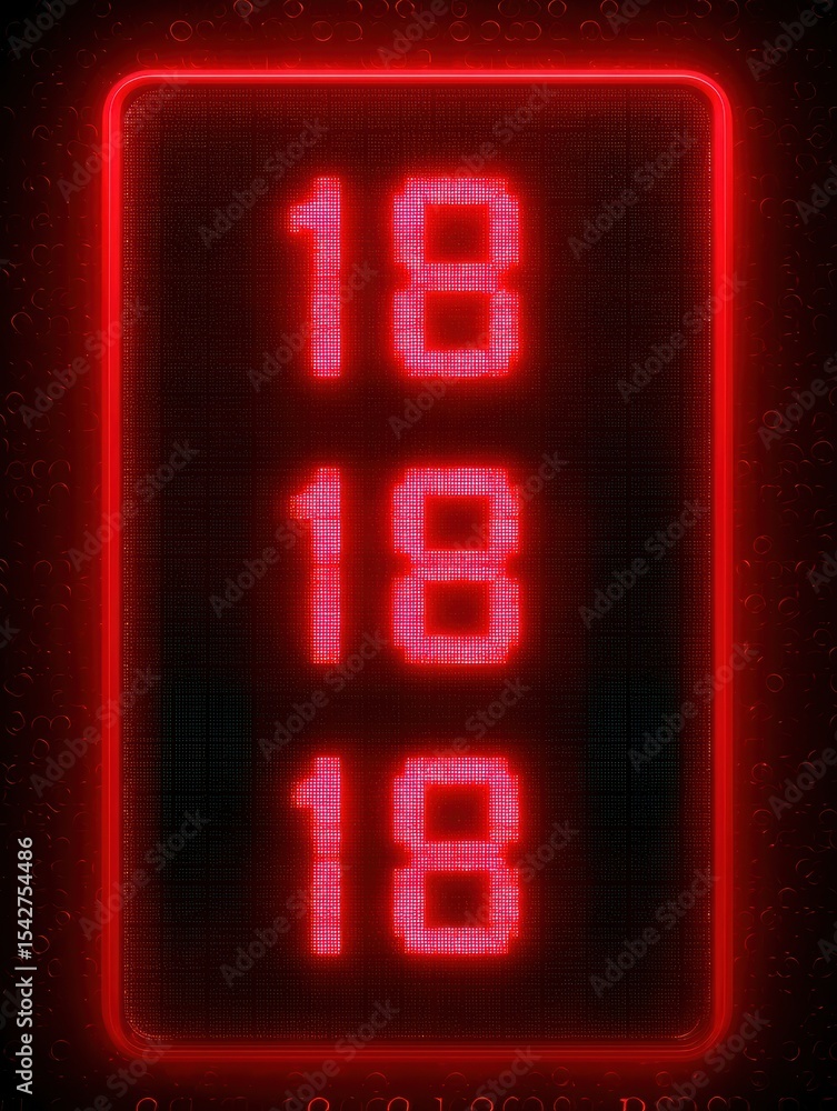 Poster Countdown Timer Displayed in Bright Red Against a Dark Background, Designed for a Gaming Context, Featuring Three Sets of Numbers