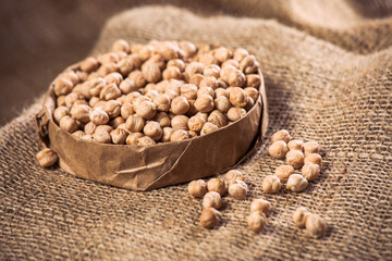  Roasted Chickpeas on white Background – Rustic Healthy Snack - organic