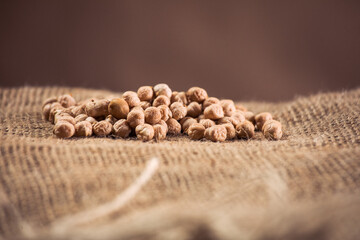  Roasted Chickpeas on white Background – Rustic Healthy Snack - organic