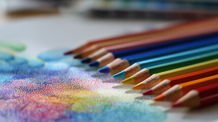 close up of colored pencils