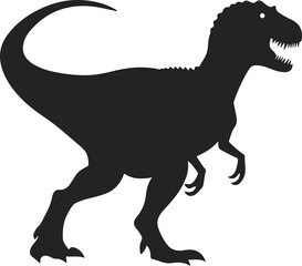 Tyrannosaurus Rex Dinosaur Silhouette Isolated on White Background