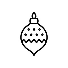 Isolated christmas ornament with dots and zigzags in a simple outline