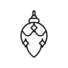 Illustration of a christmas ornament with stars and a teardrop shape