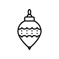 Illustration of a christmas ornament with wavy lines and dot patterns