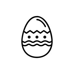 Illustration of a decorated easter egg with zigzags and wavy lines