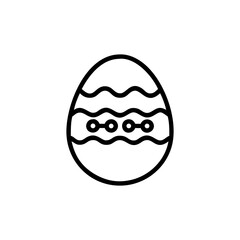 Illustration of an easter egg with wavy lines and circle chain design